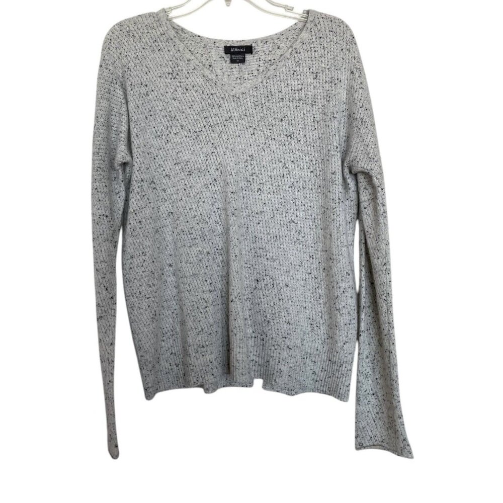 Pure Amici Cashmere Sweater Womens‎ Size Medium Long Sleeve Back Slit Ladies